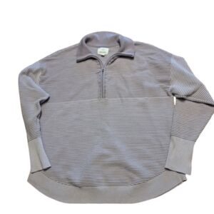 Offline by Aerie Quarter Zip Sweatshirt with Ribb Detail, Size Large